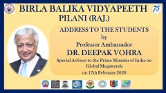Address to the Students by Prof. Ambassador Dr. Deepak Vohra