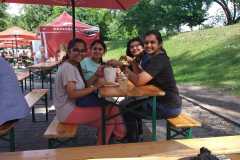 Enjoying at an open air eatery_ Lithuania