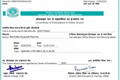CBSE Certificate - Appliaction of Life Skills in day-to-day Life