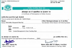 CBSE Certificate - Content Management in Class Teaching Style