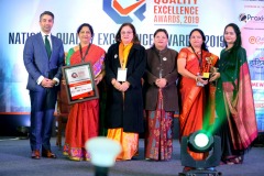 Dr. M. Kasturi, Principal receiving National Quality Excellence Award 2019 from the Olympian Mr. Abhinav Bindra by Praxis Media